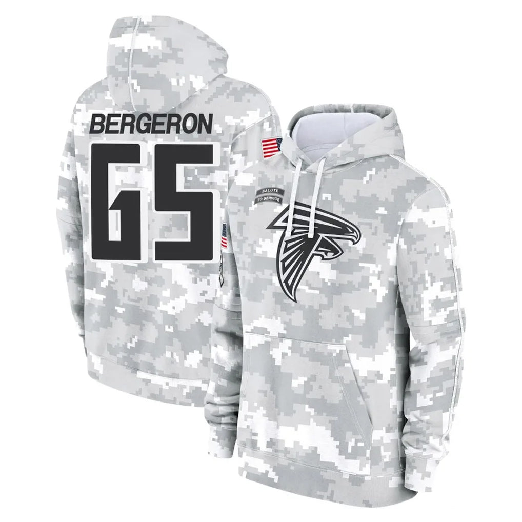 A.Falcons #65 Matthew Bergeron Player Camo Arctic Salute to Service Hoodies Limited Gdoa Stitched Jerseys