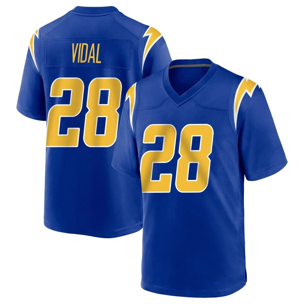 LA.Chargers #28 Kimani Vidal Player Royal Home Game Gdoa Stitched Jerseys