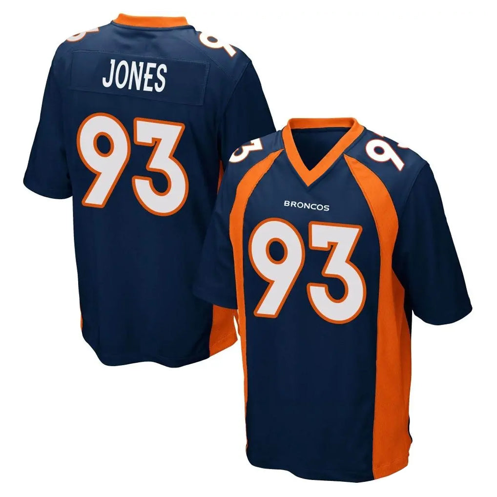 D.Broncos #93 D.J. Jones Player Navy Game Gdoa Stitched Jerseys