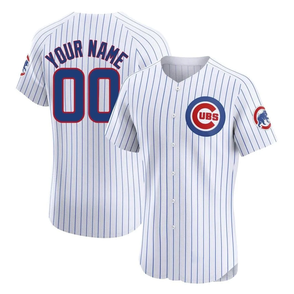 Custom C.Cubs White Limited Elite Home Any Name & Number Gdoa Stitched Jerseys