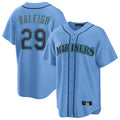 S.Mariners #29 Cal Raleigh Player Light Blue Home Game Fdoa Stitched Jerseys