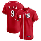 C.Reds #9 Matt McLain Player Red Limited Elite Home Game Gdoa Stitched Jerseys