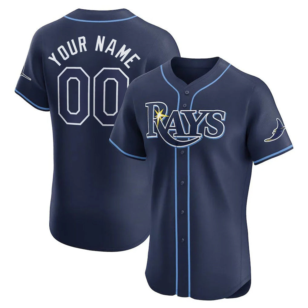 Custom T.Bay Rays Navy Limited Elite Home Game Any Name & Number Gdoa Stitched Jerseys