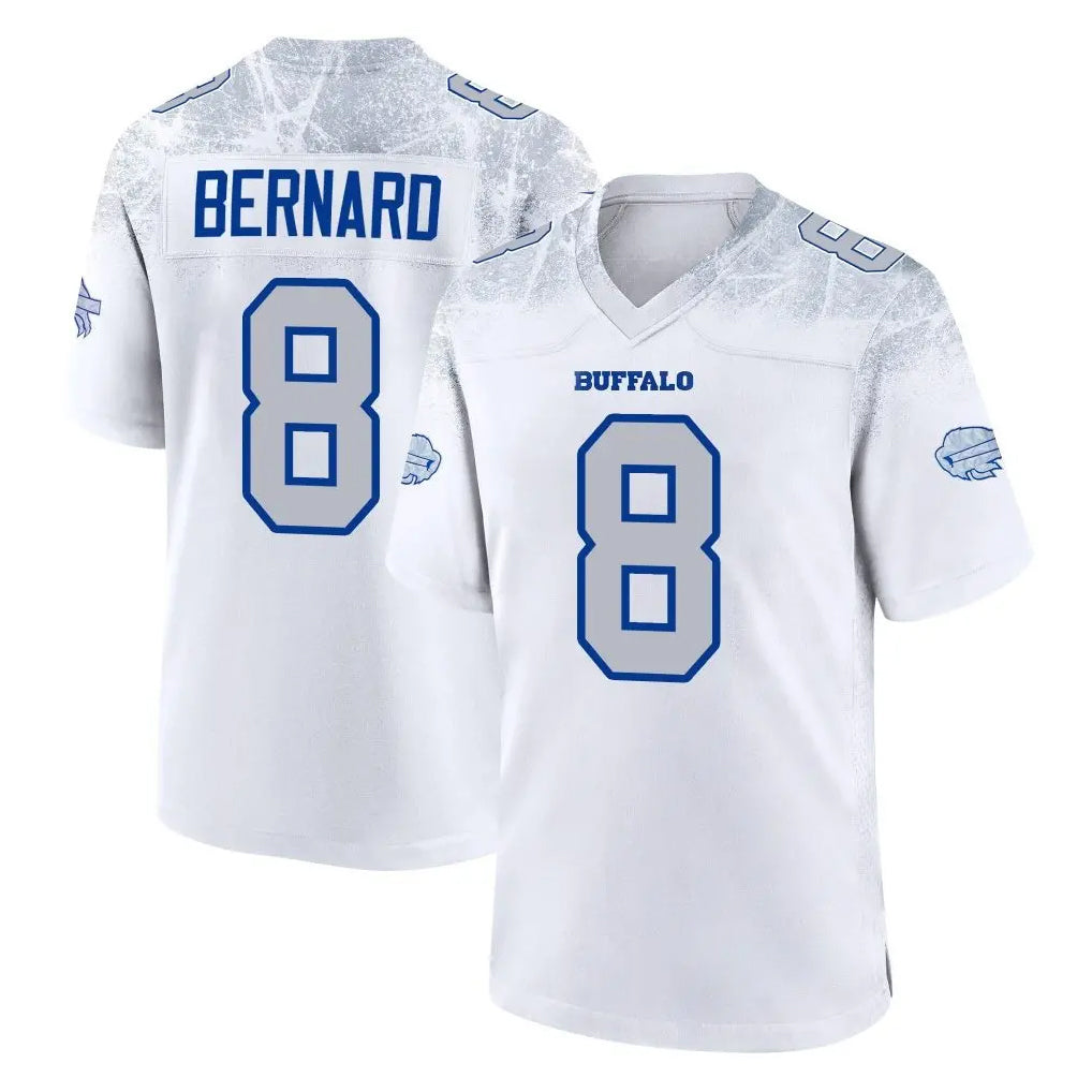 B.Bills #8 Terrel Bernard Player White Rivalries Collection Game Gdoa Stitched Jerseys
