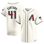 A.Diamondbacks #41 Carlos Santana Player Cream Limited Home Game Gdoa Stitched Jerseys