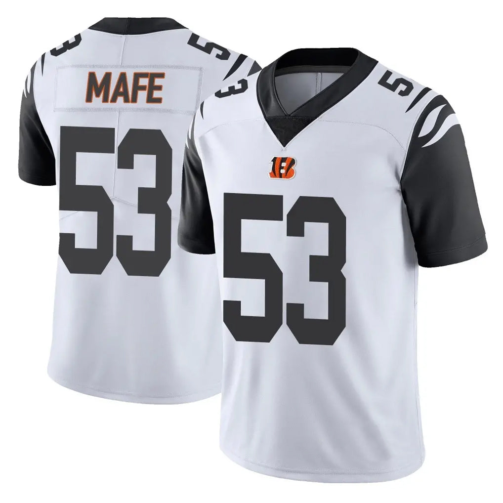 C.Bengals #53 Boye Mafe Player White Color Rush Vapor Untouchable Limted Home Game Gdoa Stitched Jerseys