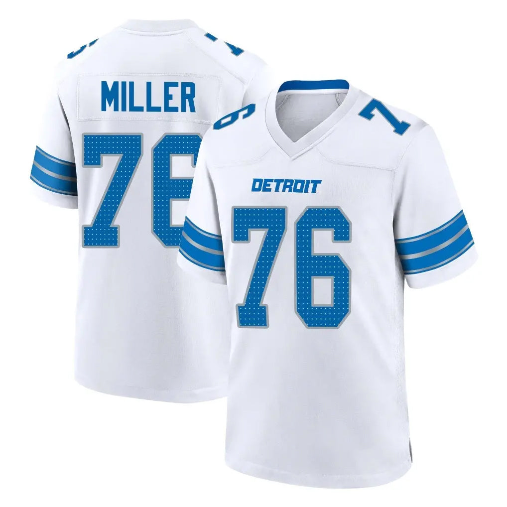 D.Lions #76 Blake Miller Player White Alternate Home Game Gdoa Stitched Jerseys