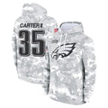 P.Eagles #35 Michael Carter II Player Arctic Camo Salute to Service Pullover Hoodies Limited Game Gdoa Stitched Jerseys