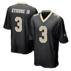 NO.Saints #3 Travis Etienne Jr. Player Black Home Game Gdoa Stitched Jerseys