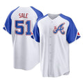 A.Braves #51 Chris Sale Player White City Connect Home Game Gdoa Stitched Jerseys