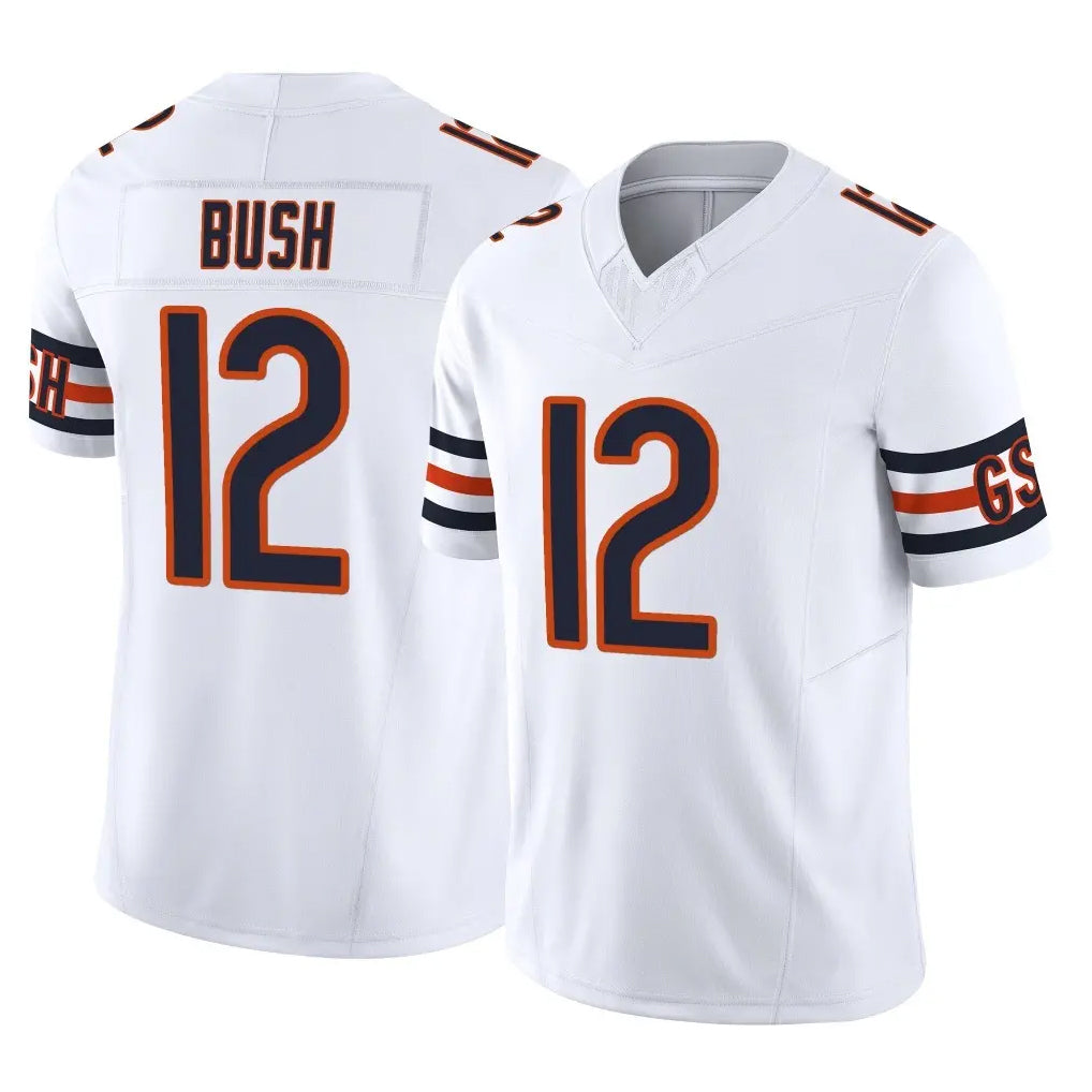 C.Bears #12 Devin Bush Player White Vapor F.U.S.E. Limited Home Game Gdoa Stitched Jerseys