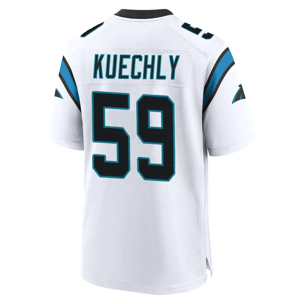 C.Panthers #59 Luke Kuechly Player White Home Game Gdoa Stitched Jerseys