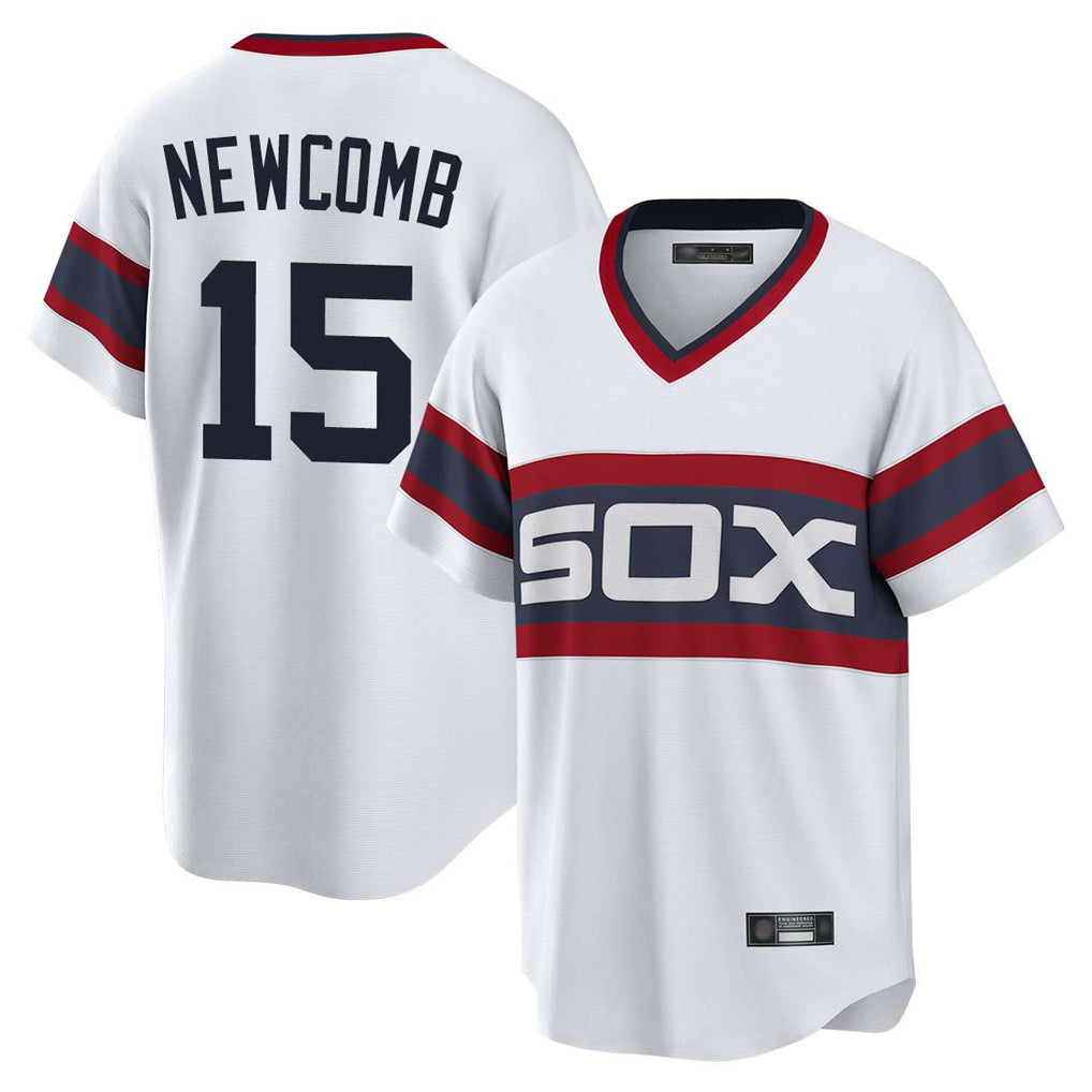 C.White Sox #15 Sean Newcomb Player White T-shirt Home Game Gdoa Stitched Jerseys