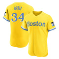 B.Red Sox #34 David Ortiz Player Yellow Limited Elite Home Game Gdoa Stitched Jerseys