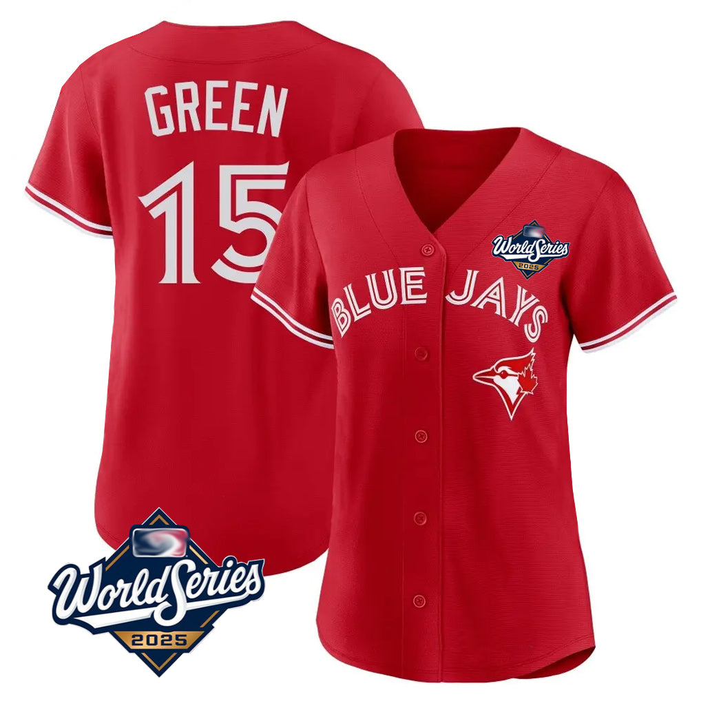 T.Blue Jays #15 Chad Green Player Red 2025 World Series Limited Fdoa Stitched Jerseys