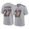 D.Broncos #27 J.K. Dobbins Player Gray Atmosphere Fashion Limited Game Gdoa Stitched Jerseys