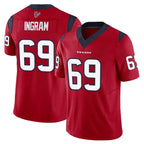 H.Texans #69 Ed Ingram Player Red Limited Vapor F.U.S.E. Home Game Gdoa Stitched Jerseys