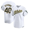 Athletics #40 Luis Severino Player White Limited Home Game Gdoa Stitched Jerseys