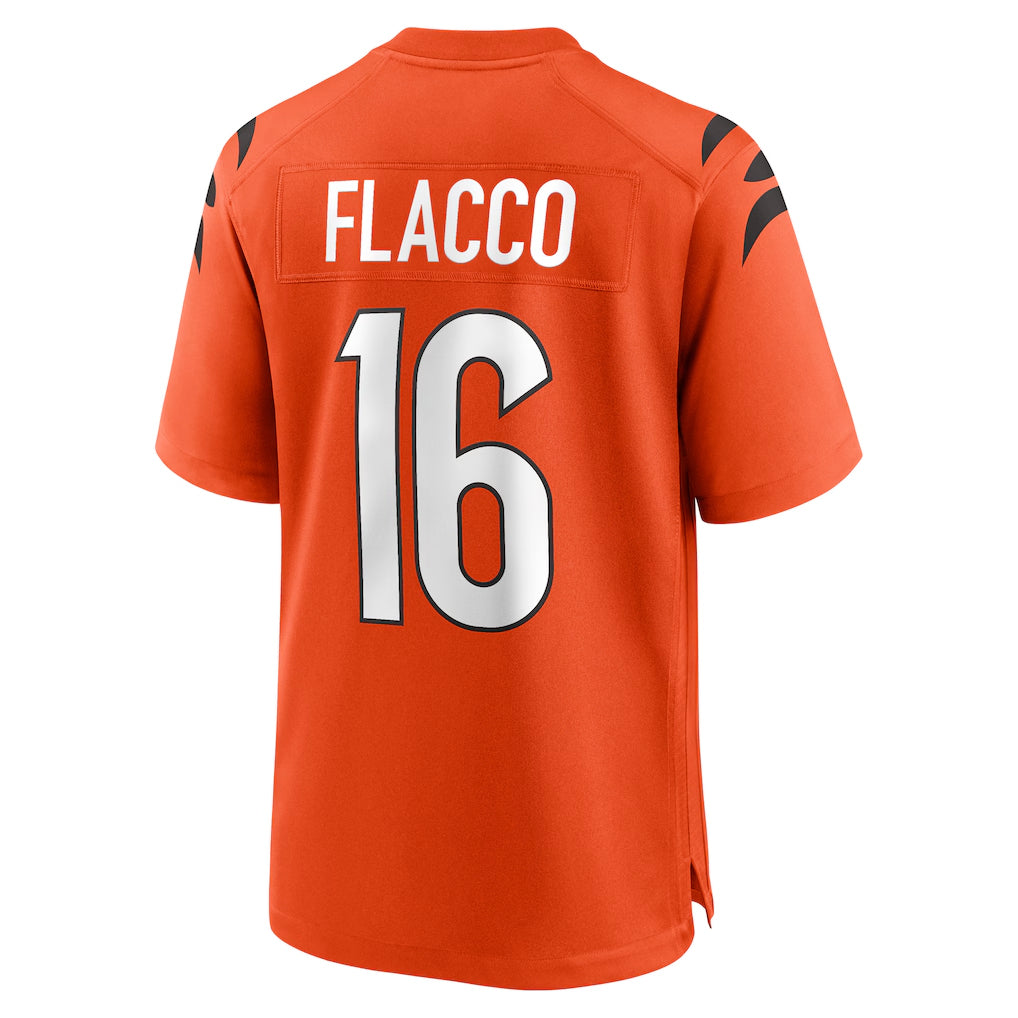 C.Bengals #16 Joe Flacco Player Orange Home Game Gdoa Stitched Jerseys