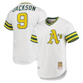 Athletics #9 Reggie Jackson Player White Cooperstown Collection T-shirt Game Gdoa Stitched Jerseys