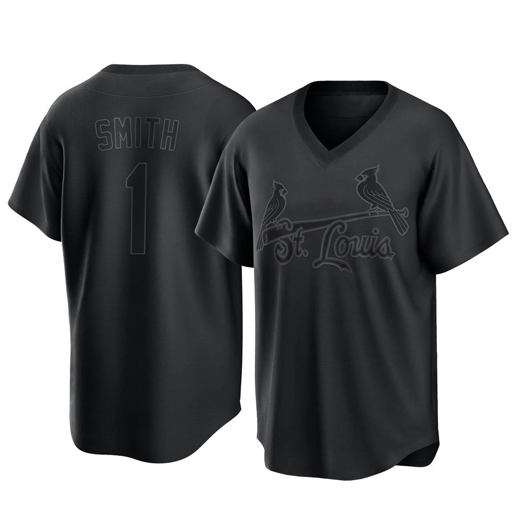 St. Louis Cardinals #1 Ozzie Smith Player Black City Connect T-shirt Fdoa Stitched Jerseys
