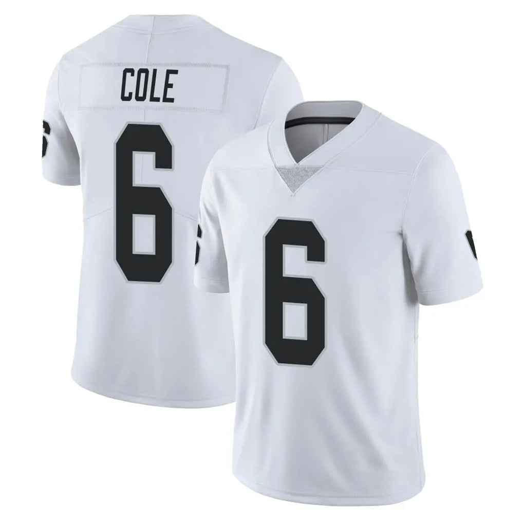 LV.Raiders #6 A.J. Cole Player White Limited Vapor Untouchable Home Game Gdoa Stitched Jerseys