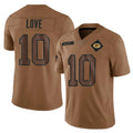 GB.Packers #10 Jordan Love Player Brown Salute To Service Limited Gdoa Stitched Jerseys
