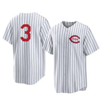 C.Reds #3 Ke'Bryan Hayes Player White Stripe Field of Dreams Game Home Gdoa Stitched Jerseys