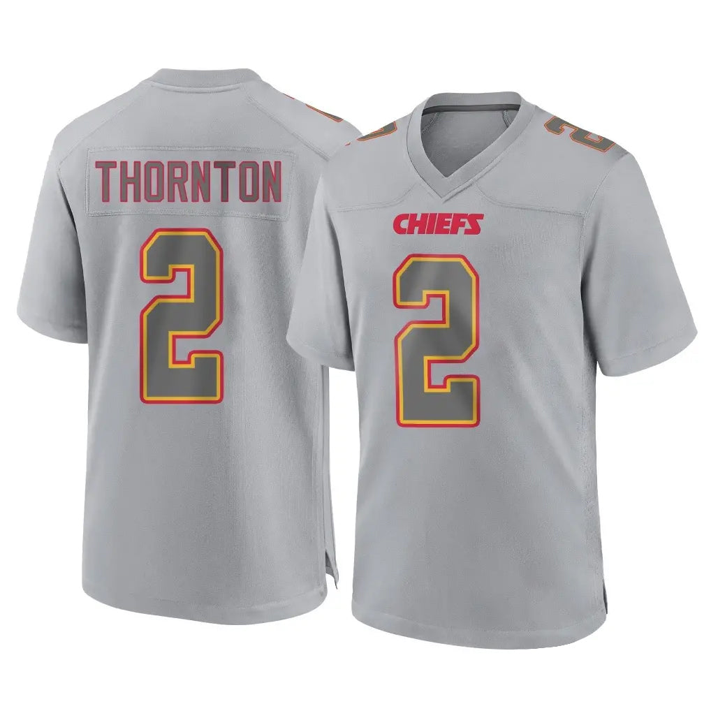 KC.Chiefs #2 Tyquan Thornton Player Gray Atmosphere Fashion Game Gdoa Stitched Jerseys