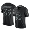 B.Ravens #95 Tavius Robinson Player Black REFLECTIVE Limited Gdoa Stitched Jerseys