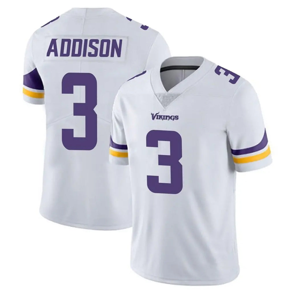 M.Vikings #3 Jordan Addison Player White Limited Vapor Untouchable Home Game Gdoa Stitched Jerseys