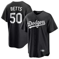 LA.Dodgers #50 Mookie Betts Player Black Carbon Limited Game Fdoa Stitched Jerseys