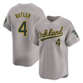 Athletics #4 Lawrence Butler Player Gray Road Limited Home Game Gdoa Stitched Jerseys
