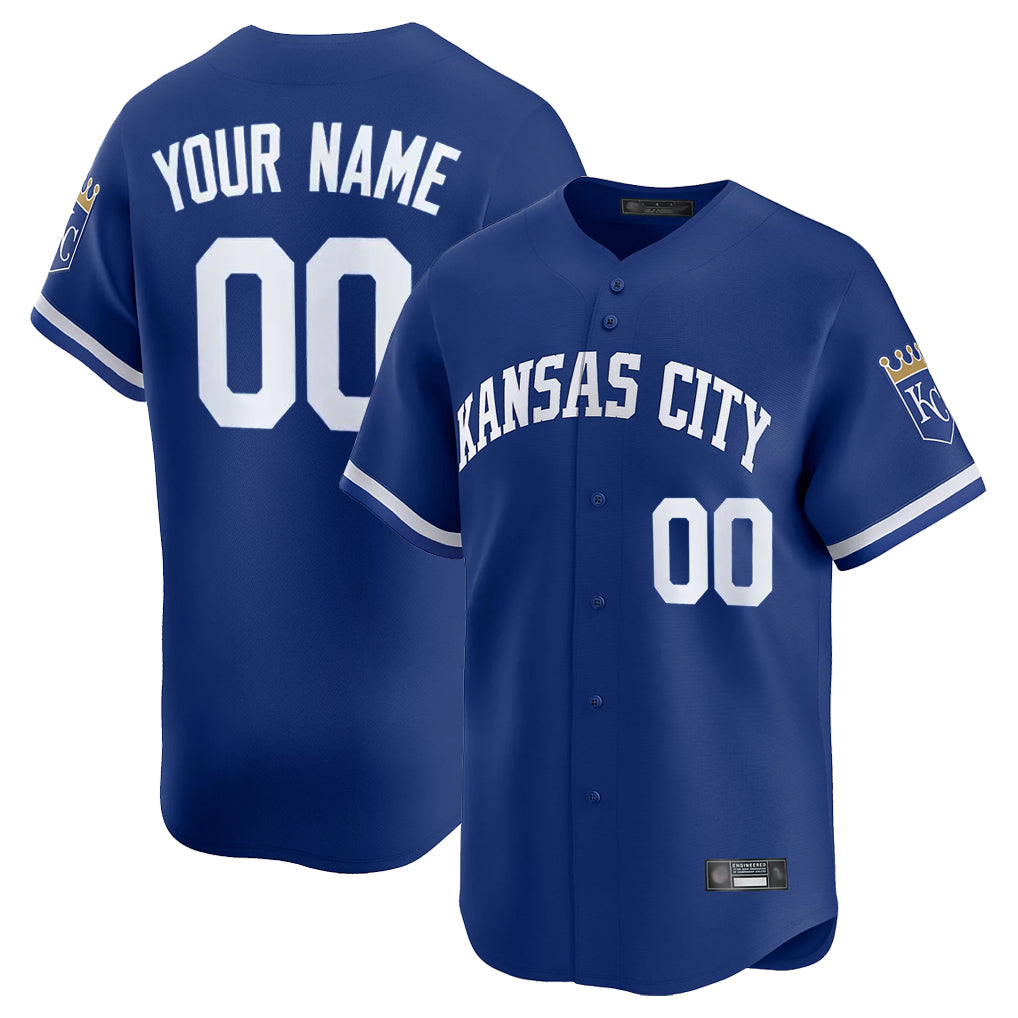 Custom KC.Royals Royal Limited Home Any Name & Number Gdoa Stitched Jerseys