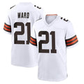 C.Browns #21 Denzel Ward Player White Home Game Gdoa Stitched Jerseys