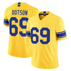LA.Rams #69 Kevin Dotson Player Gold Limited Classic Sol Vapor F.U.S.E.Home Game Gdoa Stitched Jerseys