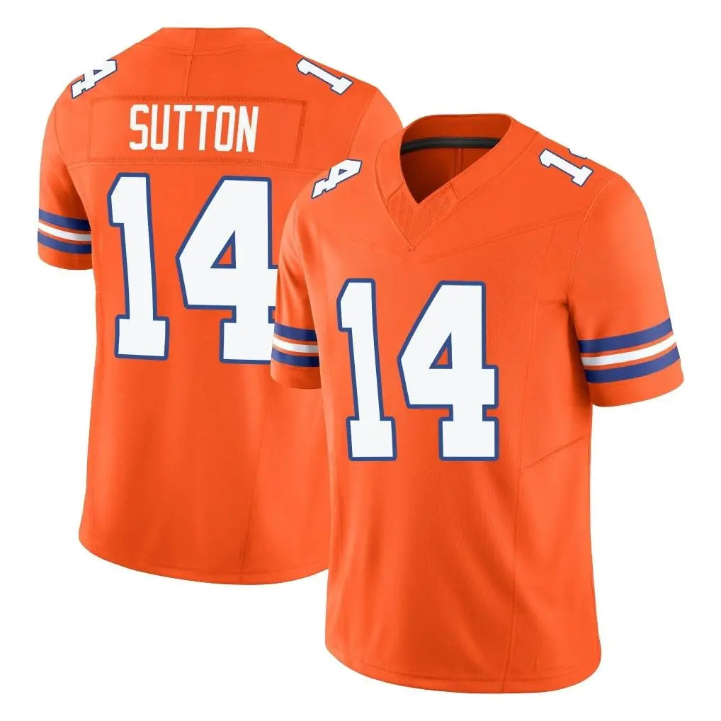 D.Broncos #14 Courtland Sutton Player Orange Limited Alternate Vapor F.U.S.E. Throwback Game Gdoa Stitched Jerseys