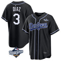LA.Dodgers #3 Edwin D¨ªaz Player Black World Series Carbon Limited Home Fdoa Stitched Jerseys