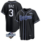 LA.Dodgers #3 Edwin D¨ªaz Player Black World Series Carbon Limited Home Fdoa Stitched Jerseys