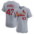 St. Louis Cardinals #43 Pedro Pages Player Gray Home Limited Elite Fdoa Stitched Jerseys