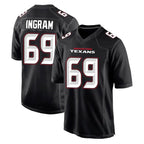 H.Texans #69 Ed Ingram Player Carbon Black Fashion Home Game Gdoa Stitched Jerseys