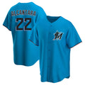 M.Marlins #22 Sandy Alcantara Player Blue Home Game Fdoa Stitched Jerseys
