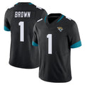 J.Jaguars #1 Montaric Brown Player Black Vapor F.U.S.E. Limited Home Game Gdoa Stitched Jerseys