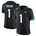 J.Jaguars #1 Montaric Brown Player Black Vapor F.U.S.E. Limited Home Game Gdoa Stitched Jerseys