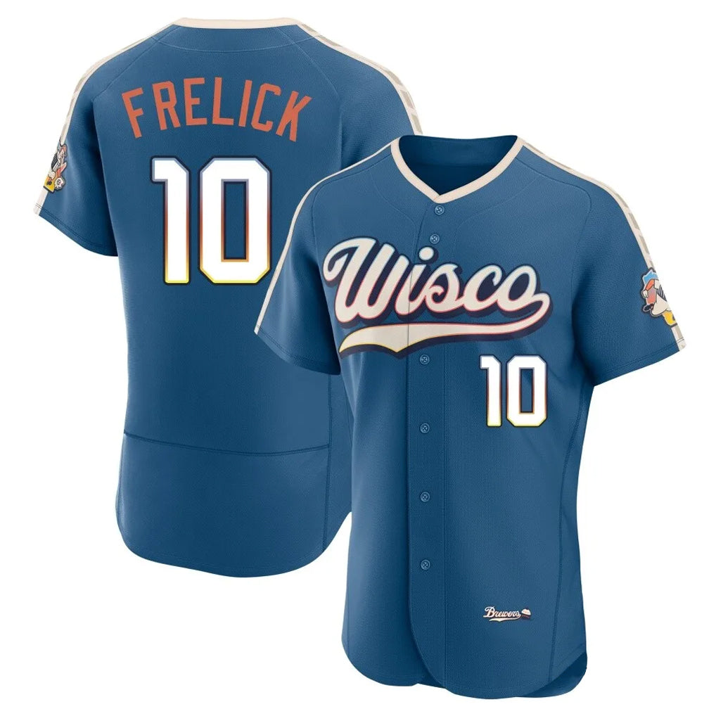 M.Brewers #10 Sal Frelick Player Blue 2026 City Connect Home Limited Elite Fdoa Stitched Jerseys