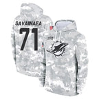 M.Dolphins #71 Jonah Savaiinaea Player Arctic Camo Salute to Service Hoodies Limited Game Gdoa Stitched Jerseys