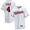 W.Nationals #4 Daylen Lile Player White Replica Game Fdoa Stitched Jerseys