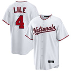 W.Nationals #4 Daylen Lile Player White Replica Game Fdoa Stitched Jerseys