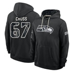 S.Seahawks #67 Charles Cross Player 2026 Black Logo Pullover Hoodies Limited Game Gdoa Stitched Jerseys