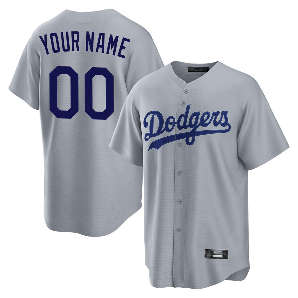 Custom LA.Dodgers Gray Home Game Any Name & Number Gdoa Stitched Jerseys